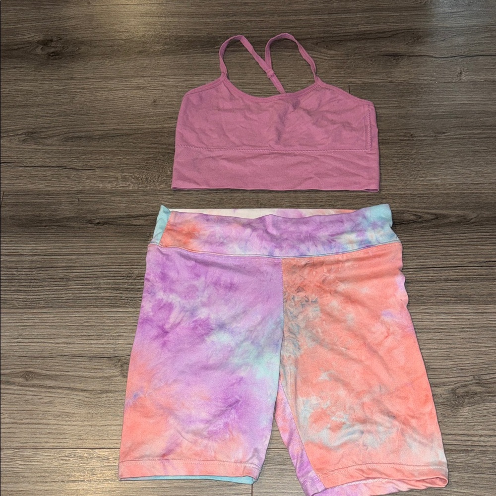 Pink and Tie-Dye Women's Activewear Set
